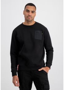 Herren Sweater "Alpha Industries Men - Sweatshirts Nylon Pocket Sweater", schwarz, Gr. S, Alpha Industries, Obermaterial: 80% Baumwolle, 20%