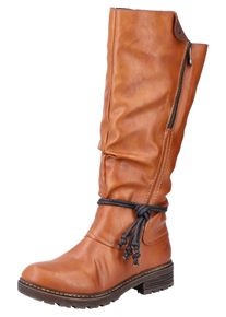 Rieker Damen Winterstiefel, Gr. 36, braun, Lederimitat, casual, Schuhe, mit variablen Schaft von normal bis XL