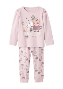 name it Kinder Schlafanzug "NMFDYRIS PEPPA LS NIGHTSET NOOS CPLG", Gr. 110, rosa, Jersey, Obermaterial: 95% Baumwolle, 5% Elasthan, bedruckt, casual,
