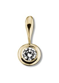 ONE ELEMENT Damen Ketten-Anhänger "0.15 ct Diamant Brillant Zarge Anhänger aus 585 Gelbgold", 0.15 ct, Gelbgold 585-Gold, gold, Gelbgold 585, Gold,