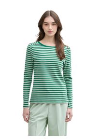 Damen Langarmshirt, grün, casual, Gr. XS, Tom Tailor Denim, gestreift, geringelt, Jersey, Obermaterial: 100% Baumwolle, Shirts, gestreift, in