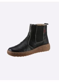 Casual Looks Damen Stiefelette, Gr. 39, schwarz, Glattleder, sportlich, Schuhe