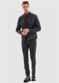 Pierre Cardin Herren Lederimitatjacke, blau, casual, Gr. S, unifarben, 80% Polyester, 17% Baumwolle, 3% Elasthan, Jacken, mit tollem Steppmuster