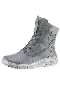 KRISBUT Damen Winterboots "Schuhweite: sehr weit", Gr. 36, grau, Kalbsleder, used, casual, Schuhe, Schnürboots, Stiefel, Komfortschuh mit