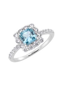 Damen Silberring "Ziersteine, Zirkonia weiß, Silber 925", 60, Silber 925 (Sterlingsilber), blau, Giorgio Martello MILANO, Silber 925