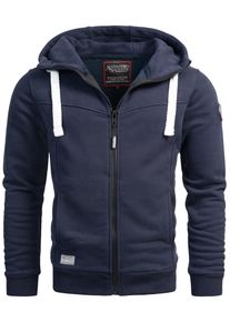 Herren Kapuzensweatjacke "ASMeroiia", blau, Gr. S, Alessandro Salvarini, Obermaterial: 80% Baumwolle, 20% Polyester, Sweatjacken, mit großer Kapuze