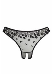 Lascana Damen String-Ouvert, Gr. 32, schwarz, Spitze, Obermaterial: 67% Polyamid, 21% Polyester, 12% Elasthan, Unterhosen, mit Stickereispitze im