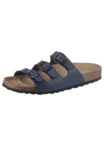 ANISTON SHOES Damen Pantolette, Gr. 42, blau, Lederimitat, unifarben, klassisch, Schuhe, Gartenschuh, Berufsschuh, Hausschuh mit Veloursleder-Fußbett