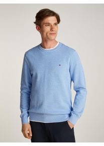 Tommy Hilfiger Herren Rundhalspullover "ESSENTIAL STRUCTURE CREW NECK", blau, casual, Gr. XXXL, Strick, Obermaterial: 100% Baumwolle, Pullover, mit