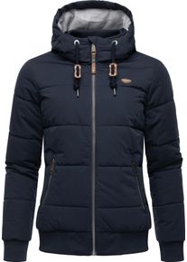Ragwear Damen Steppjacke "Nuggys Solid", blau, casual, Gr. 4XL, Rippstrick, Obermaterial: 100% Polyester, Futter: 100% Polyester, Wattierung: 100%