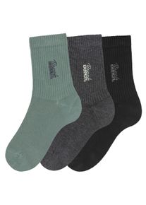 Bench. Damen Basicsocken, Gr. 35, schwarz, Baumwollmischung, uni und melange, Socken, mit Bench Stickerei