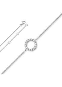 ONE ELEMENT Damen Silberarmband "Zirkonia Kreis Armband aus 925 Silber 18 cm", 18, silber, Armbänder, Damen Silber Schmuck Kreis