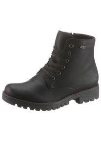 Rieker Damen Winterboots, Gr. 39, schwarz, Lederimitat, klassisch, Schuhe, Schnürboots, Stiefelette mit wasserabweisender TEX-Ausstattung