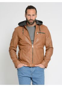 Maze Herren Lederjacke "42021311", braun, Gr. M, Obermaterial: 100% Lammleder / Innenfutter: 100% Polyester / Ärmelfutter: 100% Polyester / Kapuze: