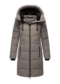 Marikoo Damen Winterjacke "Natsukoo XVI", grau, Gr. XXL, Obermaterial: 100% Polyester, Jacken, Stepp Mantel mit großer Kapuze