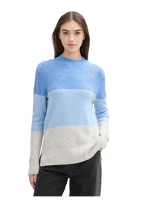 Damen Strickpullover, blau, casual, Gr. XXL, Tom Tailor Denim, colorblocking, Strick, Obermaterial: 62% Polyacryl, 25% Polyester, 10% Baumwolle, 3%