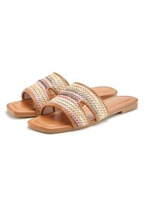 Lascana Damen Pantolette, Gr. 39, bunt, Obermaterial: 100% Textilmaterial. Futter: 100% Lederimitat. Decksohle: 100% Lederimitat. Laufsohle: 100%