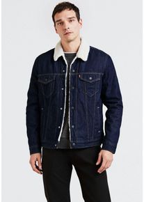 Levi's LEVI'S Herren Kurzjacke "SHERPA", blau, casual, Gr. S, Denim/Jeans, Obermaterial: 100% Baumwolle, Jacken, mit Sherpa Fütterung