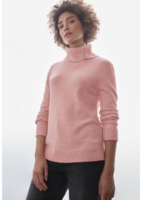Street One Damen Strickpullover, rosa, casual, Gr. 46, Strick, Obermaterial: 52% Viskose, 28% Polyester, 20% Nylon, Pullover, Kragen mit Knopfdetail