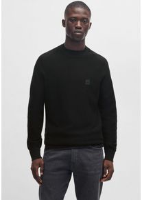 BOSS Orange Herren Strickpullover "Anion_S", schwarz, casual, Gr. L, unifarben, Strick, Obermaterial: 95% Baumwolle, 5% Kaschmir, Pullover, mit
