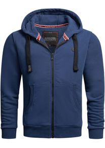 Herren Sweatjacke "ASLomborio", blau, Gr. S, Alessandro Salvarini, Obermaterial: 65% Baumwolle, 35% Polyester, Sweatjacken, warme Kapuzenjacke