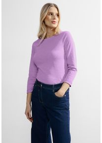 Cecil Damen Rundhalsshirt, lila, Basic, Gr. XXL, unifarben, Web, 100% Baumwolle, Shirts, in Unifarbe