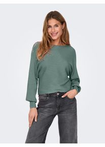 Only Damen Strickpullover "ONLADALINE L/S SHORT PULLO KNT NOOS", grün, modisch, Gr. S, unifarben, Strick, Obermaterial: 80% Viskose, 20% Nylon,