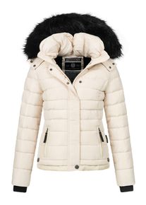 Navahoo Damen Steppjacke "Chloe", beige, Gr. XXL, Obermaterial: 100% Polyester; Innenmaterial: 100% Polyester; Futter: 100% Polyester; Kunstfell: 90%