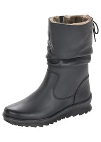 Remonte Damen Winterstiefelette, Gr. 39, schwarz, Leder, casual, Schuhe, mit gerafftem Schaft