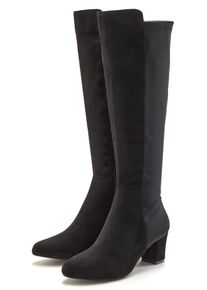 Lascana Damen Stiefel, Gr. 36, schwarz, Obermaterial: 50% Lederimitat, 50% Textilmaterial. Futter: 100% Textilmaterial. Decksohle: 100% Lederimitat.