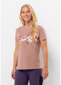 Jack Wolfskin Damen T-Shirt "VONNAN S/S GRAPHIC T W", rosa, Gr. XXL, 100% POLYESTER, Shirts