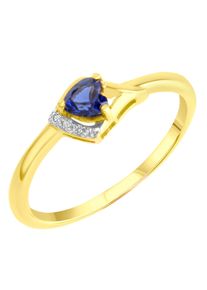 Firetti Damen Fingerring "Schmuck Geschenk Silber 925 Silberring Herz", 54, Silber 925 (Sterlingsilber), 1,5mm, blau, Silber 925 (Sterlingsilber),