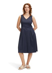 Vera Mont Damen Sommerkleid "Vera Mont Sommerkleid mit V-Ausschnitt", blau, feminin, Gr. 34, Obermaterial: 75% Baumwolle, 22% Polyamid, 3% Elasthan.,