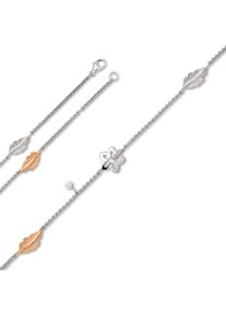 ONE ELEMENT Mädchen Silberarmband "Zirkonia Feder & Blume Armband aus 925 Silber 19 cm", 19, silber, Armbänder, Damen Silber Schmuck Feder & Blume