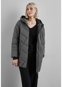 Street One Damen Steppjacke, grau, casual, Gr. 46, unifarben, Stoff, 100% Polyester, Jacken, mit Kapuze mit Tunnelzugband