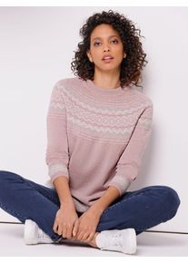 Damen Norwegerpullover "Kaschmir-Woll-Pullover", lila, Gr. 38, CREATION L PREMIUM, gemustert, mehrfarbig, Norwegermuster, 80% Wolle, 20% Kaschmir,