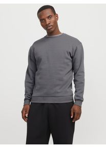 Jack & Jones JACK & JONES Herren Sweatshirt "JJEBRADLEY SWEAT CREW NOOS", grau, modisch, Gr. M, unifarben, angeraute Sweatware, Obermaterial: 61% Polyester, 39%