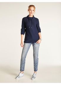Heine Damen Troyer "Troyer", blau, Gr. 36, unifarben, 100% Baumwolle, Pullover