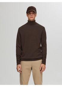 Selected Homme Herren Rollkragenpullover "SLHBERG ROLL NECK NOOS", braun, modisch, Gr. S, unifarben, Strick, Obermaterial: 100% Baumwolle, Pullover