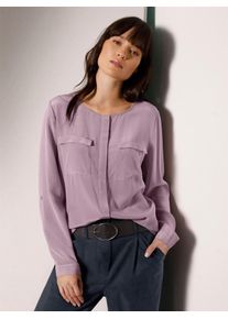 Heine Damen Seidenbluse, lila, Gr. 34, unifarben, 100% Seide, Blusen