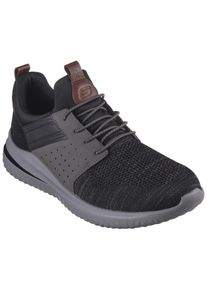 Skechers Herren Slip-On Sneaker "DELSON 3.0-CICADA", Gr. 42, schwarz, Lederimitat, Mesh, sportlich, Schuhe, Slipper, Freizeitschuh mit Gummizug zum