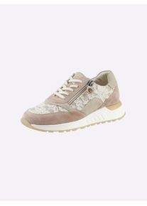 Heine Damen Sneaker, Gr. 38, rosa, Leder, Veloursleder, Glattleder, Textil, Textil, modisch, Schuhe
