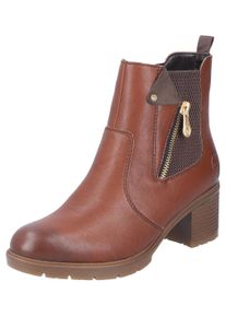 Rieker Damen Winterstiefelette, Gr. 39, braun, Lederimitat, Elastischer Einsatz, kontrastfarbene Details, modisch, Schuhe, Stiefelette, Boots,