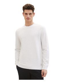 Tom Tailor Herren Strickpullover, beige, casual, Gr. XXXL, Obermaterial: 100% Baumwolle, Pullover, mit Logo-Badge an der Seite