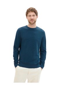 Tom Tailor Herren Strickpullover, grün, casual, Gr. XXXL, Obermaterial: 100% Baumwolle, Pullover, mit Logo-Badge an der Seite