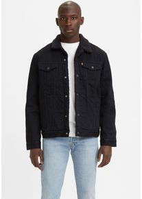 Levi's LEVI'S Herren Kurzjacke "SHERPA", schwarz, casual, Gr. S, Denim/Jeans, Obermaterial: 100% Baumwolle, Jacken, mit Sherpa Fütterung