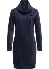 Ragwear Damen Sweatkleid "Chloe Velvet", blau, modisch, Gr. XXXL, Samt, Obermaterial: 62% Baumwolle, 35% Polyester, 3% Elastan, Kleider, stylisches
