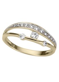 Firetti Damen Goldring "Schmuck Geschenk Gold 333 Damenring Goldring", 19, Gelbgold 333, 7mm, weiß, Gelbgold 333, Fingerringe, mit Zirkonia (synth.)