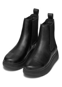 Geox Damen Chelseaboots "D GRAISY B", Gr. 40, schwarz, Leder, Textil, unifarben, casual, Schuhe, Schlupfstiefel, Freizeitschuh, Winterboots mit