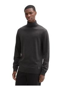 Tom Tailor Herren Rollkragenpullover, schwarz, casual, Gr. S, meliert, Obermaterial: 100% Baumwolle, Pullover, mit Rollkragen